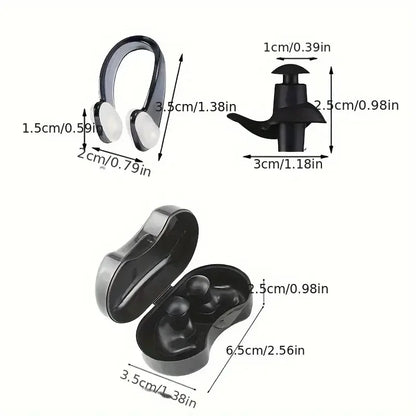 Swimming Silicone Earplugs Nose Clip Set