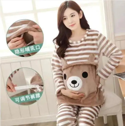 Autumn Long Sleeve flannel Maternity Clothing