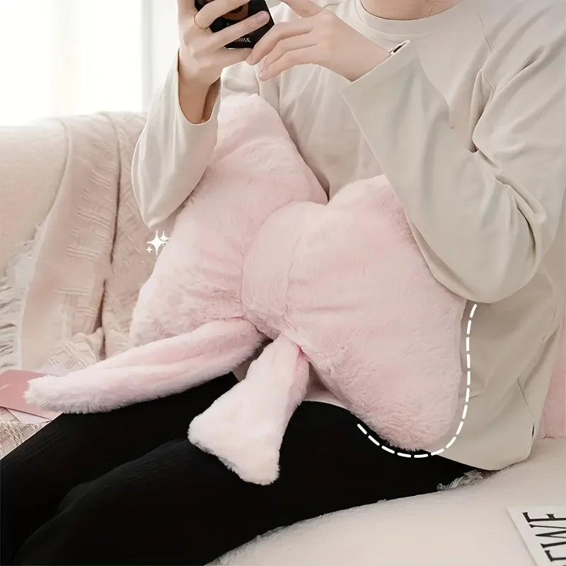 Simple Pink Bow Shaped Pillow