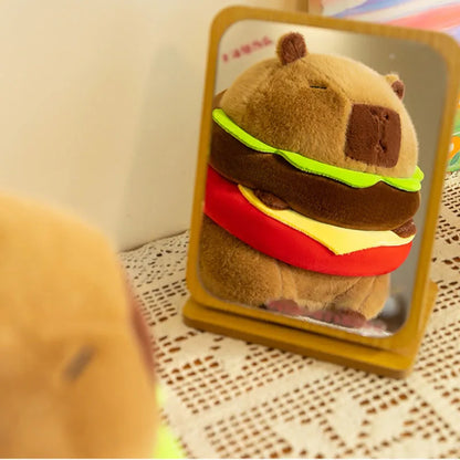 Hamburger Capybara Plush Shaped Pillow