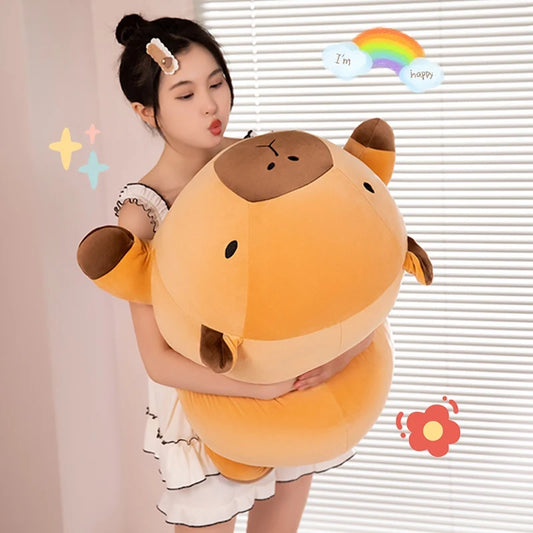 Fatty Long Capybara Plush Shaped Pillow