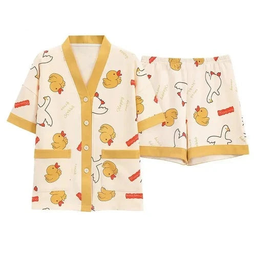 Women Summer Plus Size Kimono Pajamas