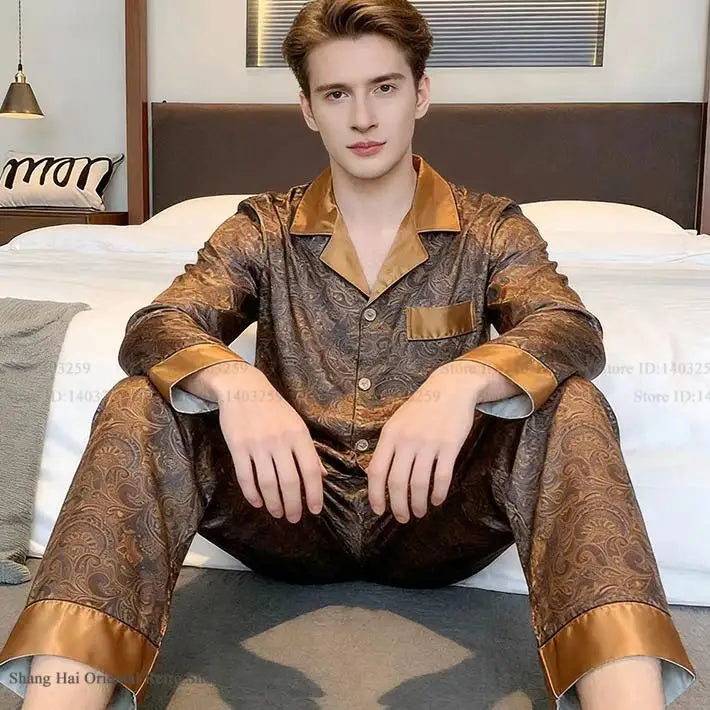 Plus Size Men's Pajamas 2PCS Sleepwear Set