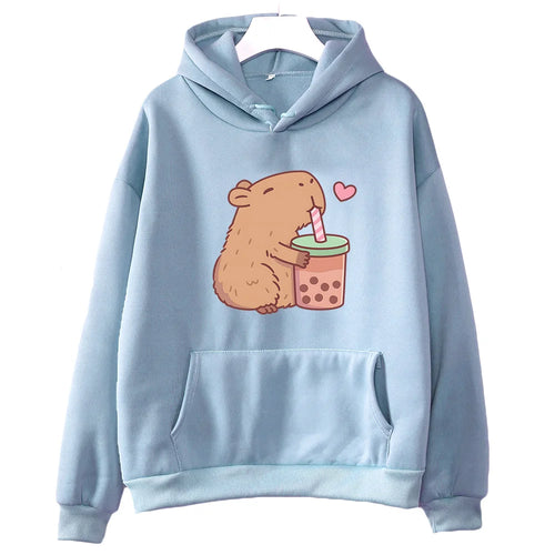 Kawaii Bubble Tea Capybara Hoodie