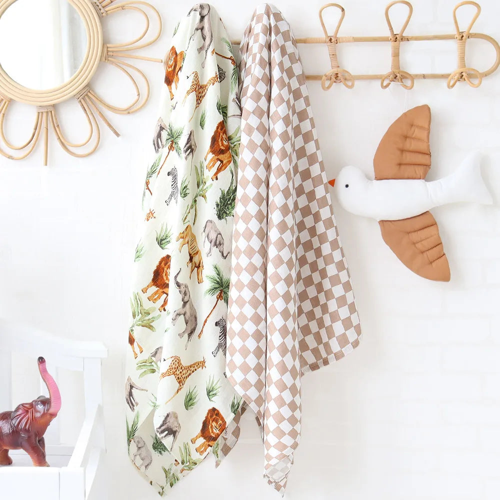 Baby Blanket with Forest Animals Pattern