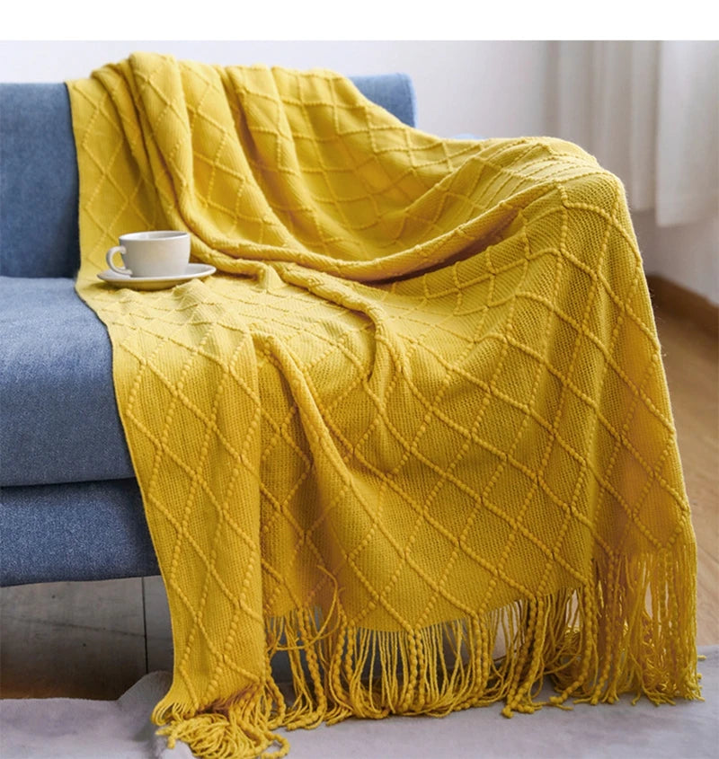 Orange Gift Knitted Throw Blankets