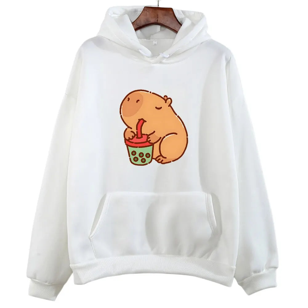 Capybara Drink Bubble Tea Hoodie