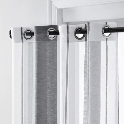 Stripped Window Sheer Curtain Bedroom Curtains