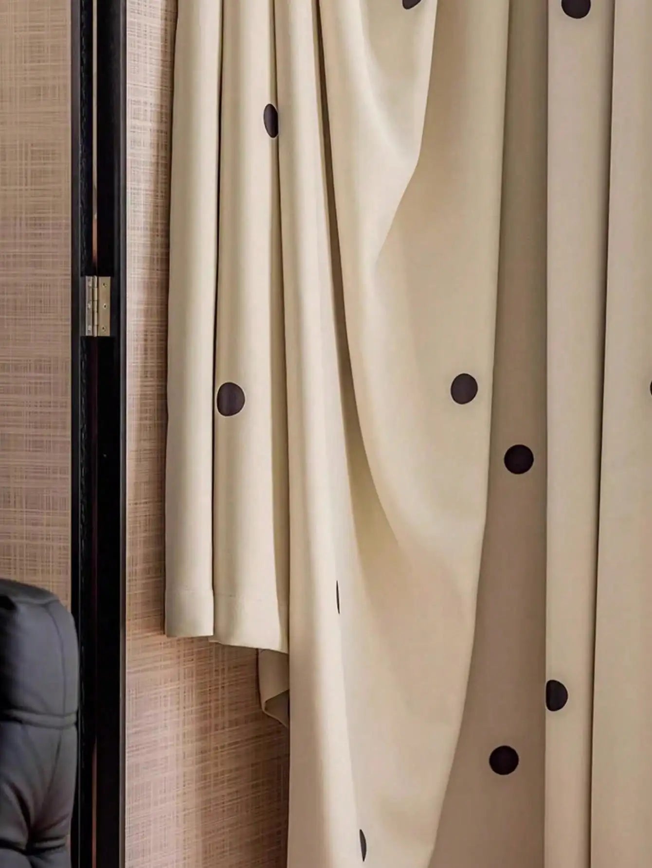Black polka dot print Blackout Curtain