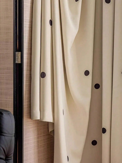 Black polka dot print Blackout Curtain