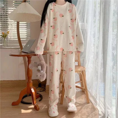 Women's Autumn Winter Pajama 2 Piece Sets