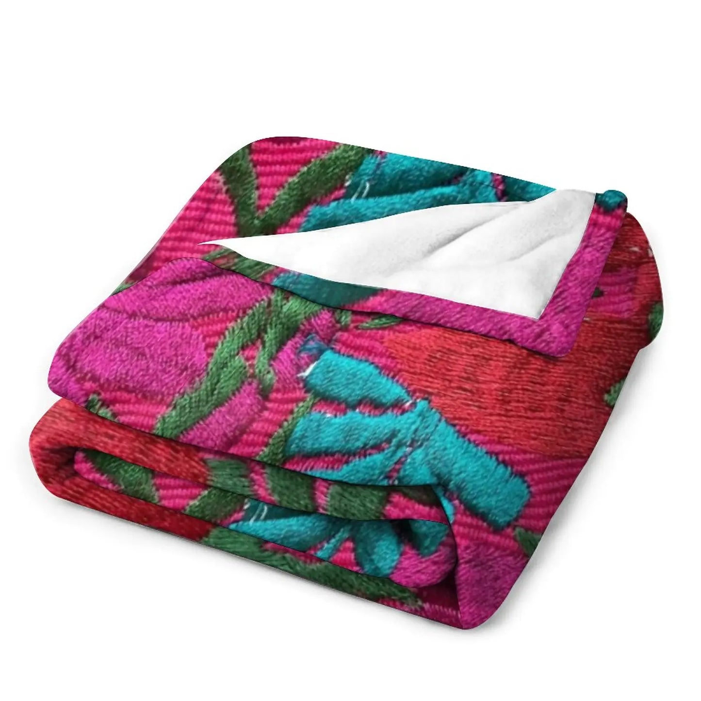 Mexican Embroidered Throw Blanket