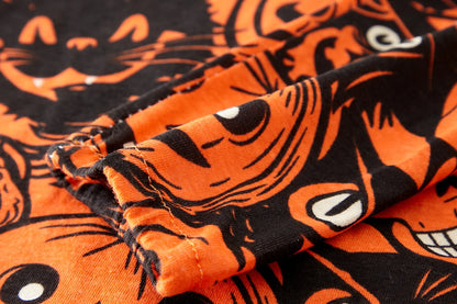 Kids Pumpkin Print Cotton Pajama Set