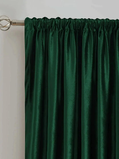 Velvet solid color bedroom curtains