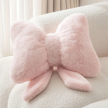 Simple Pink Bow Shaped Pillow