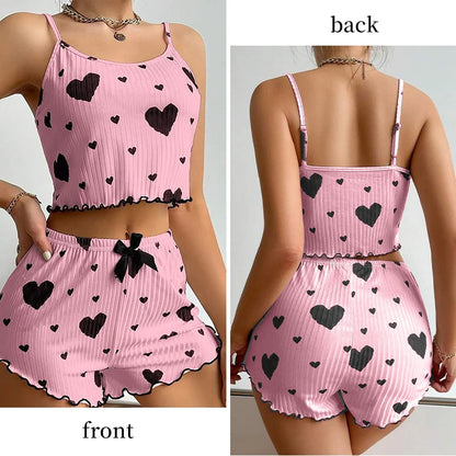 Women's Hearts Pajamas Set Sleepwear