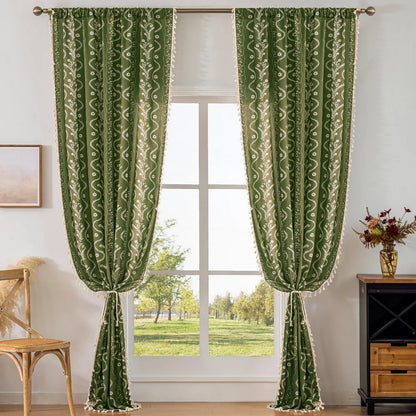 Bohemian style living room curtains