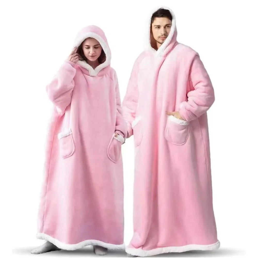 Fleece Wearable Sofa Hooded Blanket