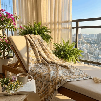 Knit Boho Throw Blankets