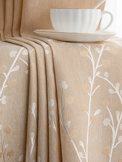 Cream yellow garden living room curtains