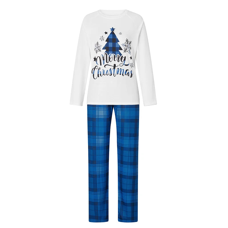 Family Matching  Christmas Pajamas in Blue