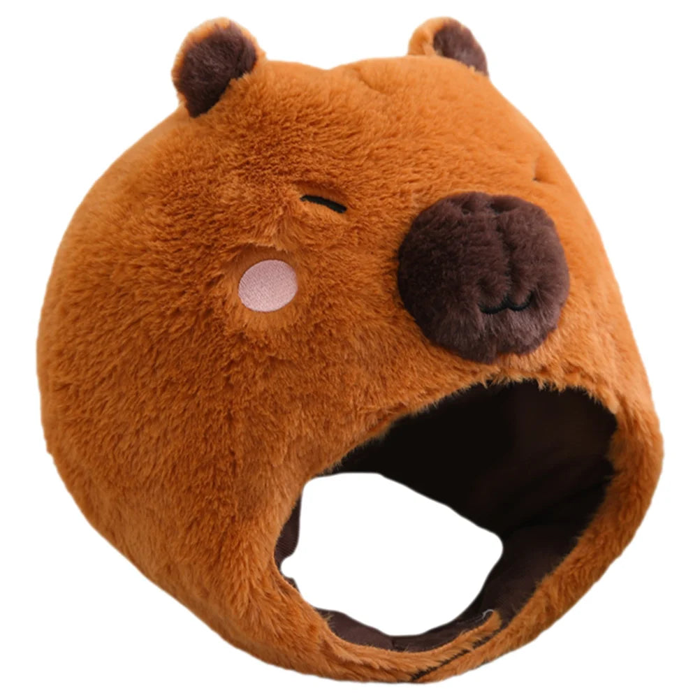 Plush Capybara Head Mask