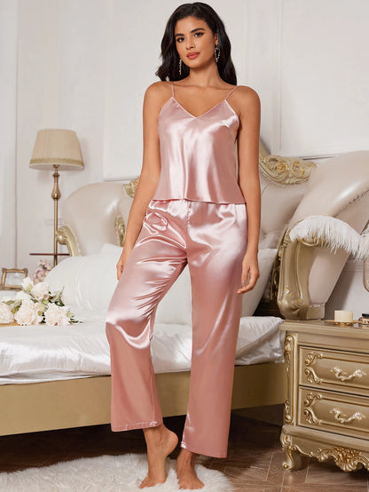 Fall new women's silk pajama set