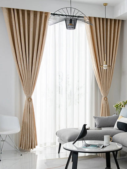 Cream yellow garden living room curtains