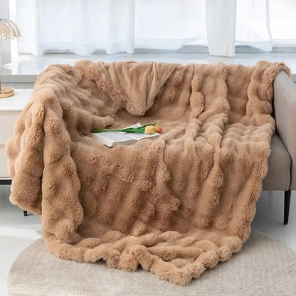 Winter Imitation Fur Plush Blanket