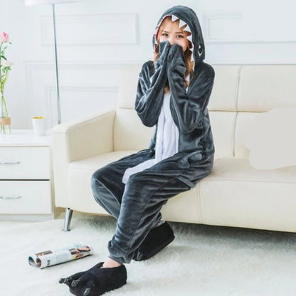 Grey Shark Kigurumi Onesie Pajamas