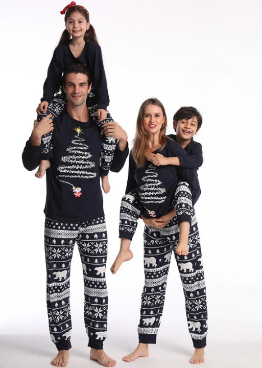 Winter Christmas Pajamas Sets for the Family