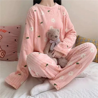 Women's Autumn Winter Pajama 2 Piece Sets