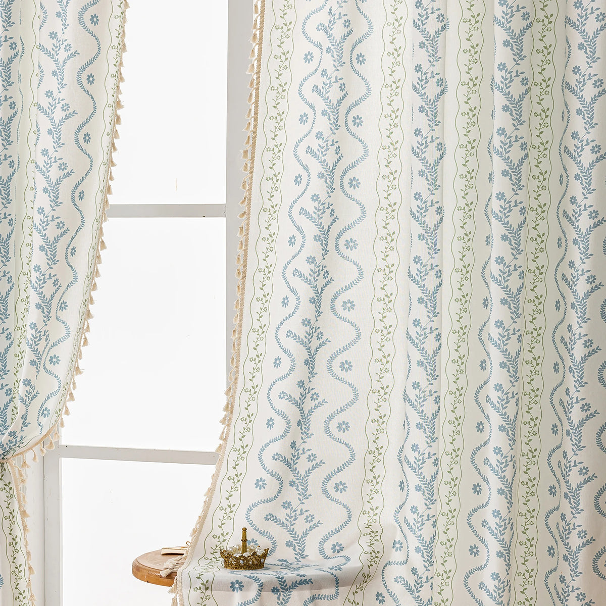 Bohemian style living room curtains