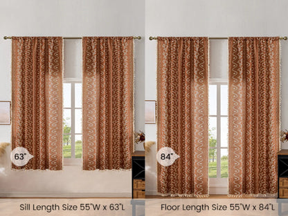 Bohemian style living room curtains