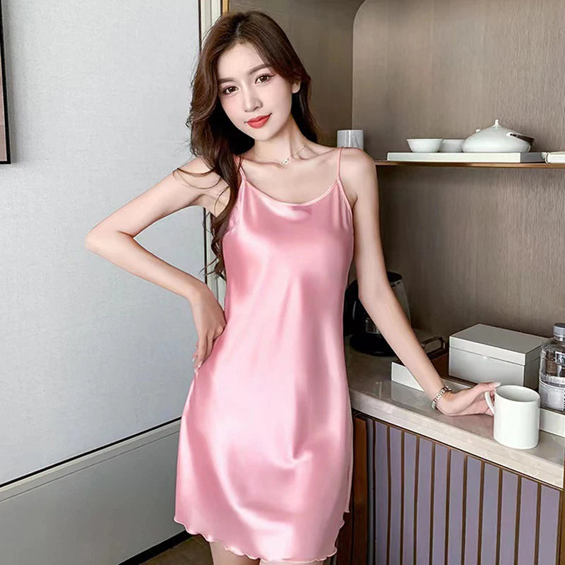 Sexy Pajamas Women's Silk Suspender Nightdress