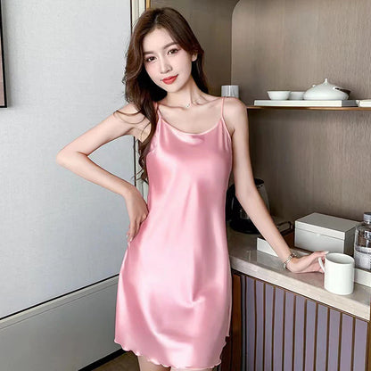 Sexy Pajamas Women's Silk Suspender Nightdress