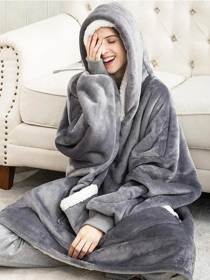 Hooded Blanket with Sleeves