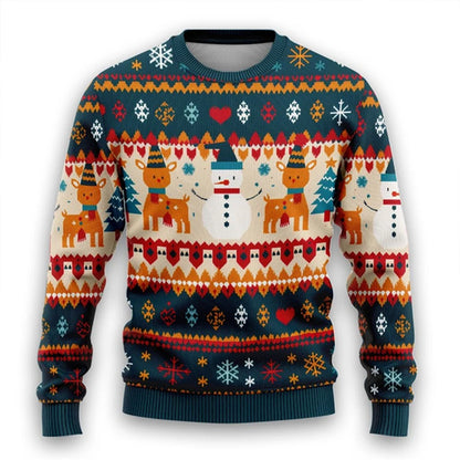 Ugly Christmas Sweater - Santa Claus & Snowman Edition