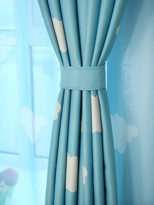 Cloud Korean Style Fresh Blackout Printed Curtains