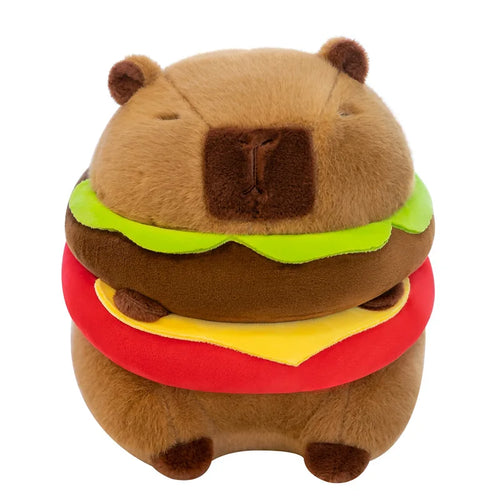 Hamburger Capybara Plush Shaped Pillow