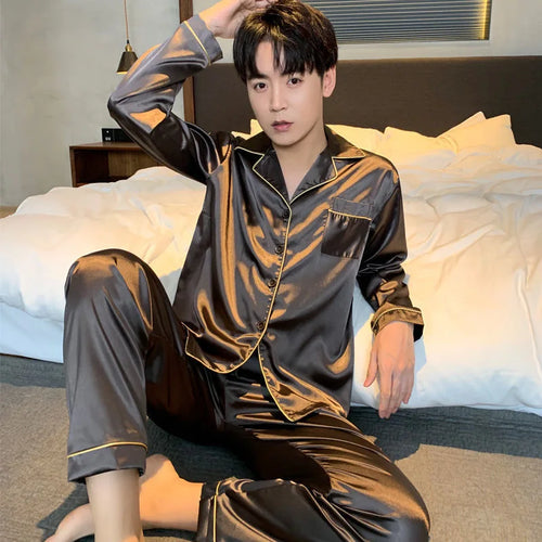 Men's Casual Silk Pajama Sets