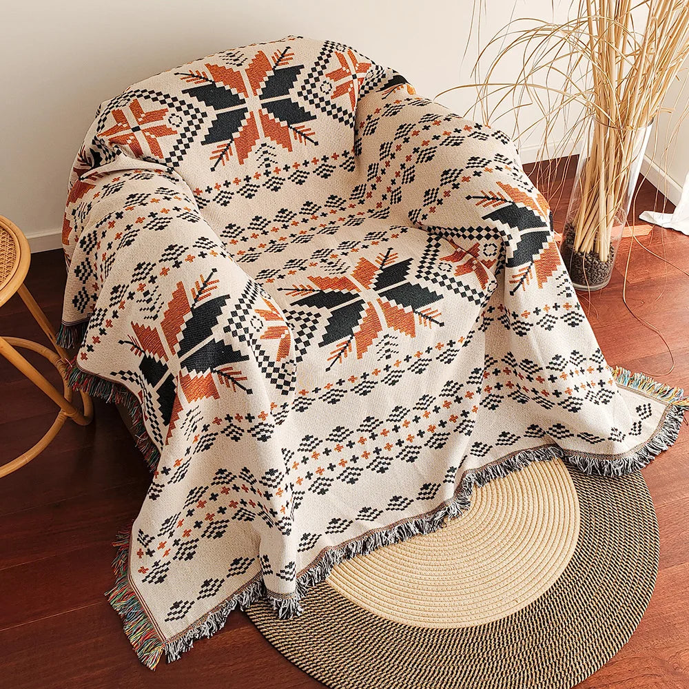 Throw Blanket with Fringe