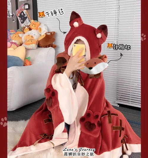 Cute Capybara, Shark, Fox and Bat Cosplay Cloak