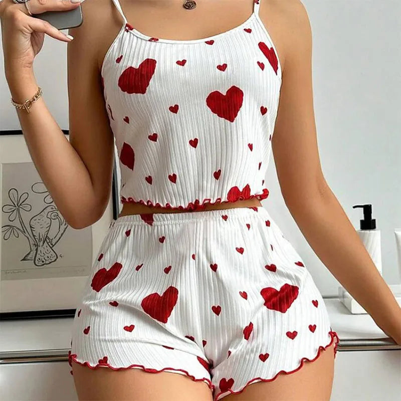 Women's Hearts Pajamas Set Sleepwear