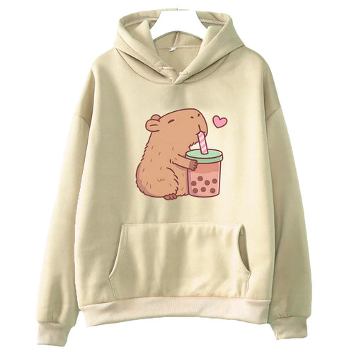 Kawaii Bubble Tea Capybara Hoodie