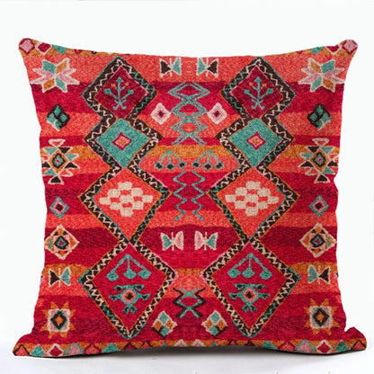 Ethnic Persian Carpet Print Linen Throw Pillow Cover