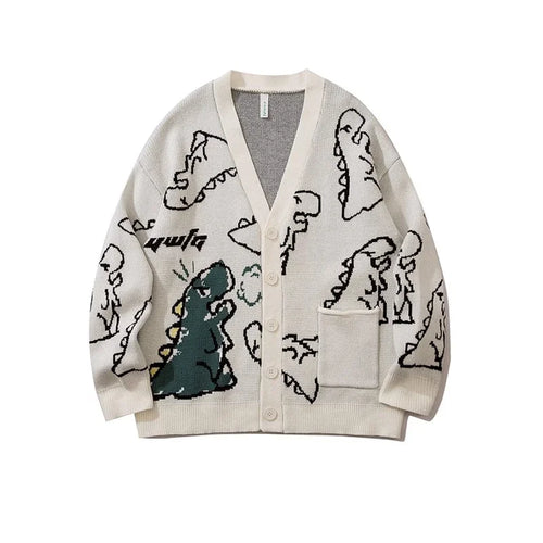 Harajuku Style Knitted Dinosaur Sweater