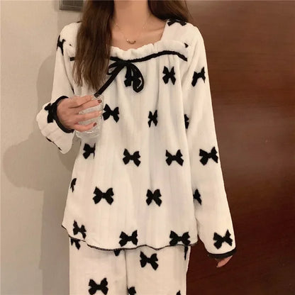 Thickened Coral Fleece Pajamas Women's