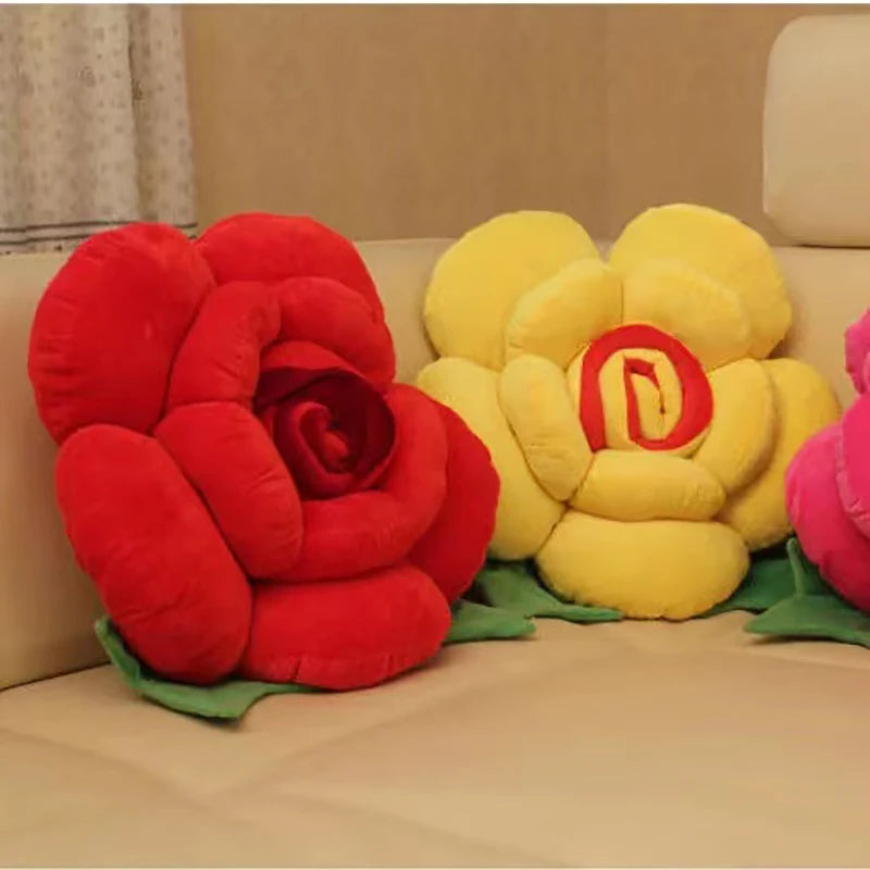 Stereoscopic Rose Novelty Throw Pillows