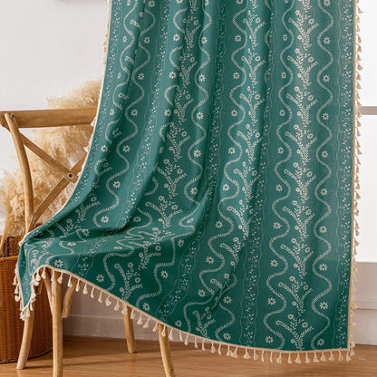 Bohemian style living room curtains